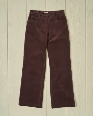 Women's Five Pocket Pant in Brown Corduroy